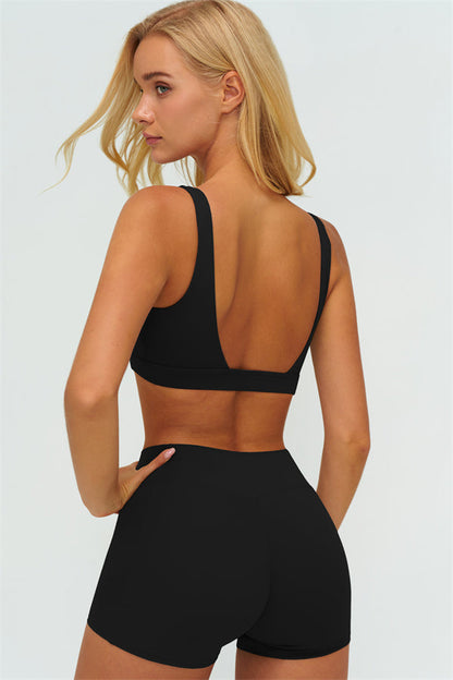 The Lushness V-Back Sports Bra Shorts 2-Piece Set
