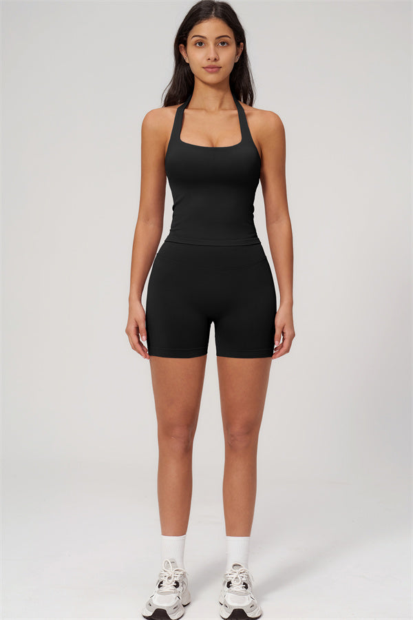 The Empower Halter Crop Top Shorts 2-Piece Set