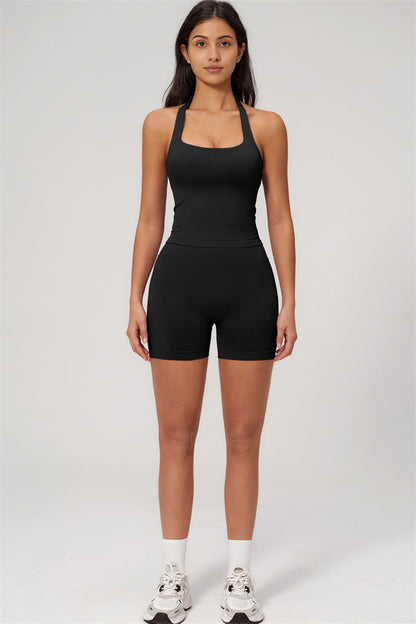 The Empower Halter Crop Top Shorts 2-Piece Set