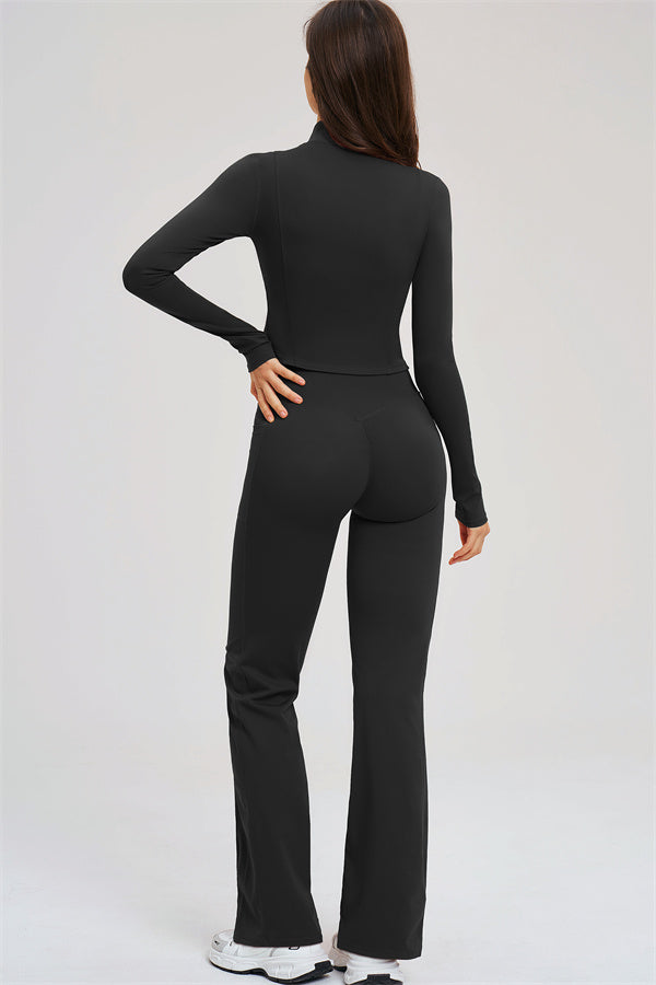 The Sizzle Zip Jacket Flared Leggings 2-Piece Set