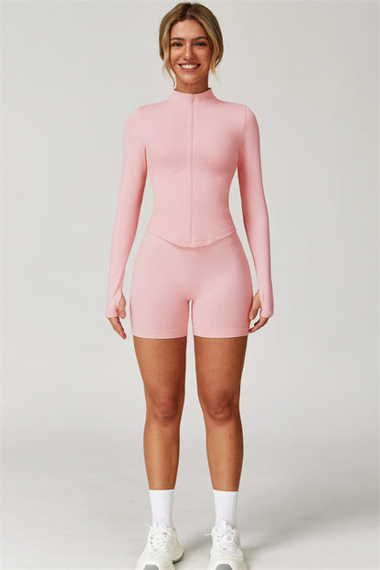 The Delight Jacket Sports Bra Shorts 3-Piece Set