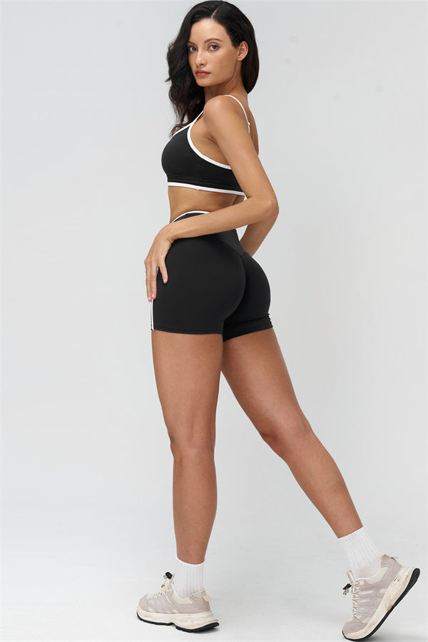 The Crave Contrast Sports Bra Shorts 2-Piece Set