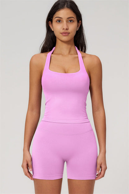 The Empower Halter Crop Top Shorts 2-Piece Set