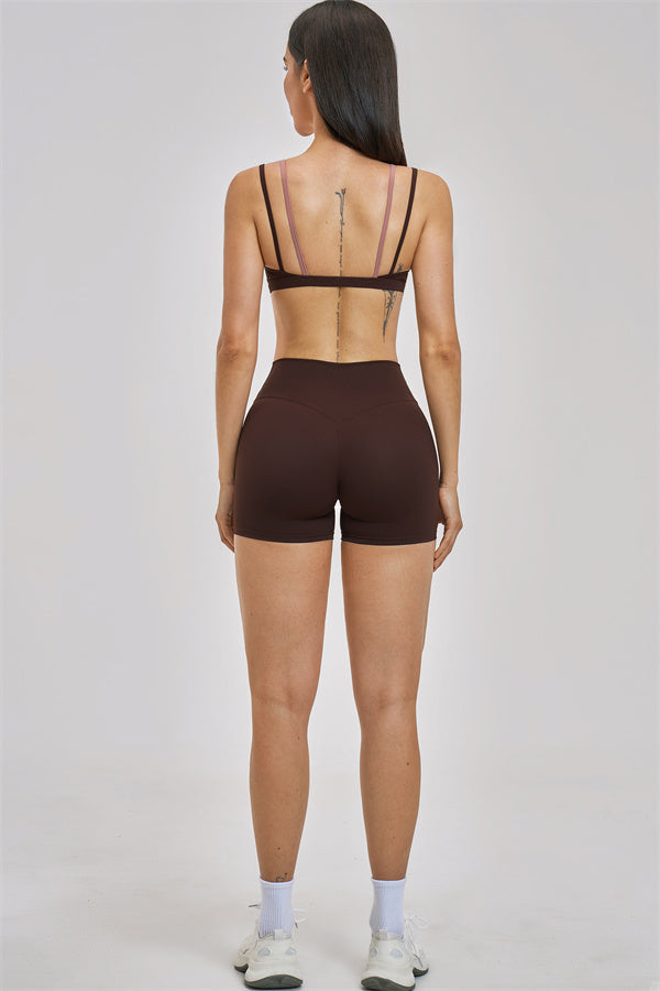 The New Seraphine Layered V Sports Bra Shorts 2-Piece Set