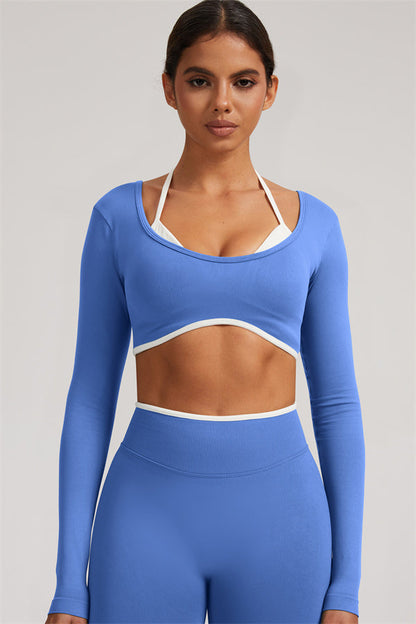 The Elevate Long Sleeve Crop top Shorts 2-Piece Set