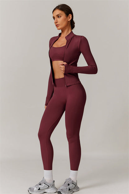 The Nova Luxe Jacket Sports Bra Leggings 3-Piece Set