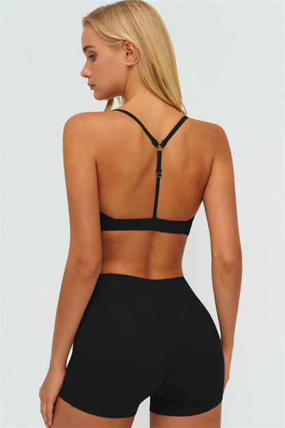 The Lushness Y-Back Sports Bra Shorts 2-Piece Set