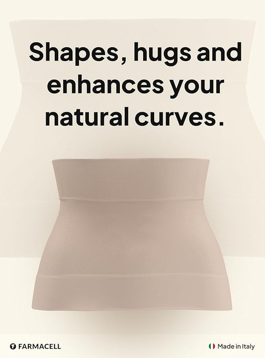Farmacell Waist Trainer for Women 605 Made in Italy - Seamless Shapewear Tummy Control - Slimming Corset Shapewear