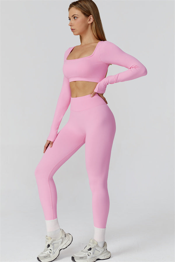 The Reign Long Sleeve Crop Top Leggings 2-Piece Set