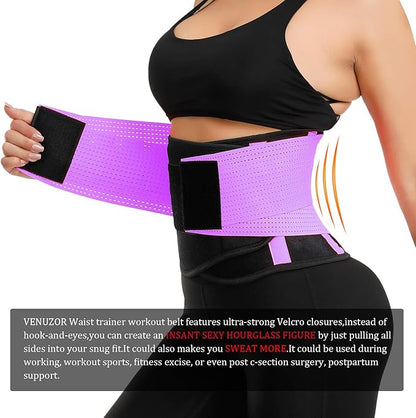 VENUZOR Waist Trainer Belt for Women - Waist Cincher Trimmer - Slimming Body Shaper Belt - Sport Girdle Belt (UP Graded)