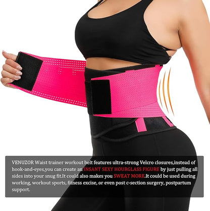 VENUZOR Waist Trainer Belt for Women - Waist Cincher Trimmer - Slimming Body Shaper Belt - Sport Girdle Belt (UP Graded)