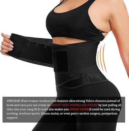 VENUZOR Waist Trainer Belt for Women - Waist Cincher Trimmer - Slimming Body Shaper Belt - Sport Girdle Belt (UP Graded)