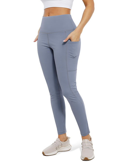 Cosmolle High Waisted Yoga Leggings with Pockets Grey Size L
