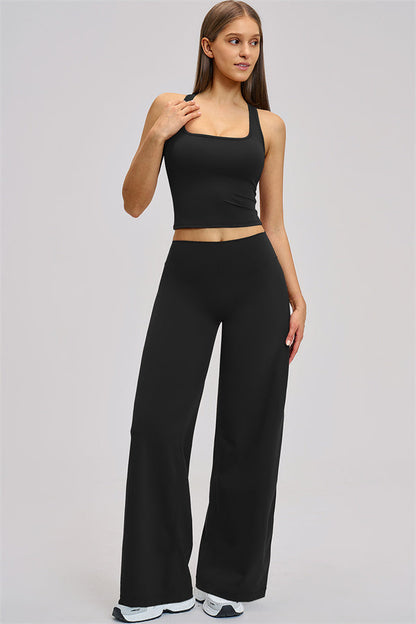 The Dynamic Crop Top Straight Leg Pants 2-Piece Set