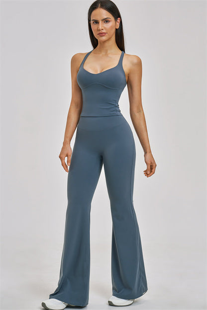 The Zenith Crop Top Flared Leggings 2-Piece Set