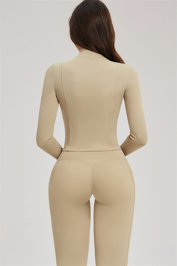 The Sizzle Zip Jacket Sports Bra Flared Leggings 3-Piece Set