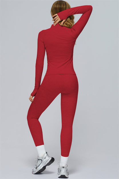 The Radiance Jacket Racerback Sports Bra Leggings 3-Piece Set