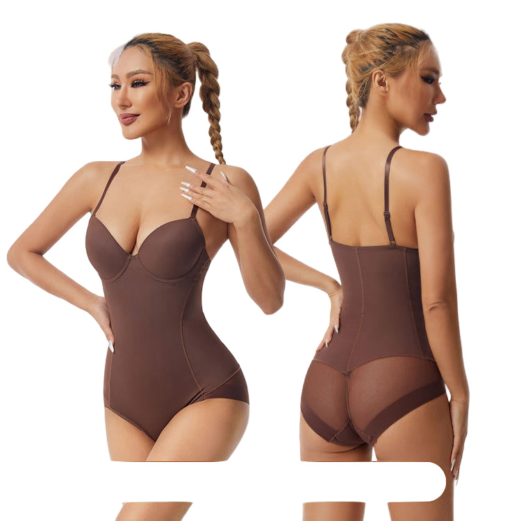 King Mcgreen Star Underwire Bodysuit for Women – Deep V-Neck Backless Shapewear, Stretch Silky Body Shaper