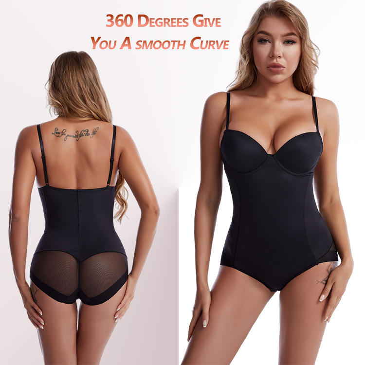 King Mcgreen Star Underwire Bodysuit for Women – Deep V-Neck Backless Shapewear, Stretch Silky Body Shaper