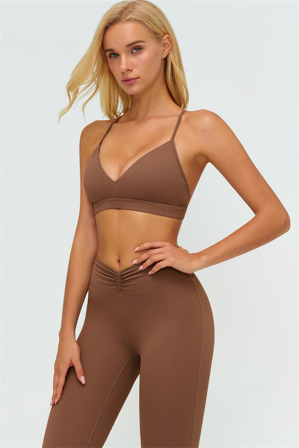 The Lushness Y-Back Sports Bra Flared Leggings 2-Piece Set