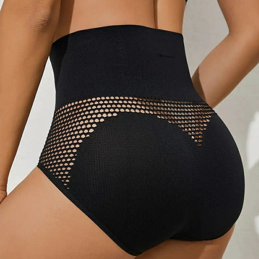 Womens Hollowed-Out High-Waisted Tummy-Control Shaping Butt-Lifting Underwear