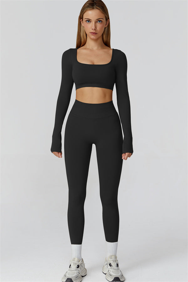 The Reign Long Sleeve Crop Top Leggings 2-Piece Set