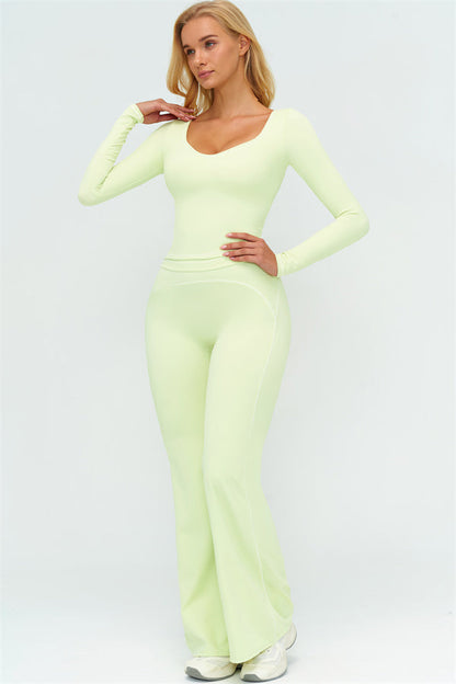 The Amara Long Sleeve T-shirt Flared Leggings 2-Piece Set