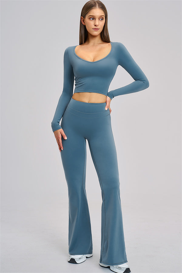 The Stride Long Sleeve T-shirt Flared Leggings 2-Piece Set