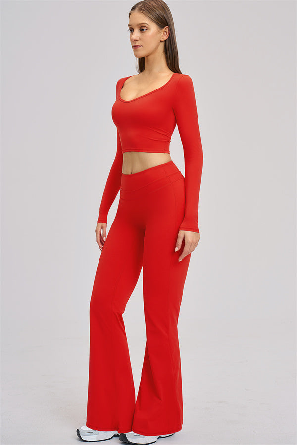 The Stride Long Sleeve T-shirt Flared Leggings 2-Piece Set