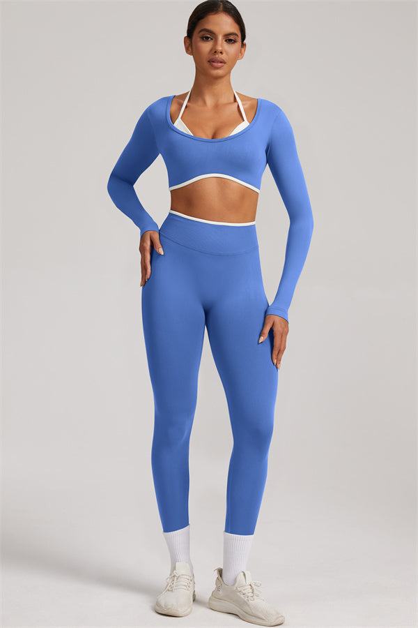The Elevate New Long Sleeve Crop top Leggings 2-Piece Set