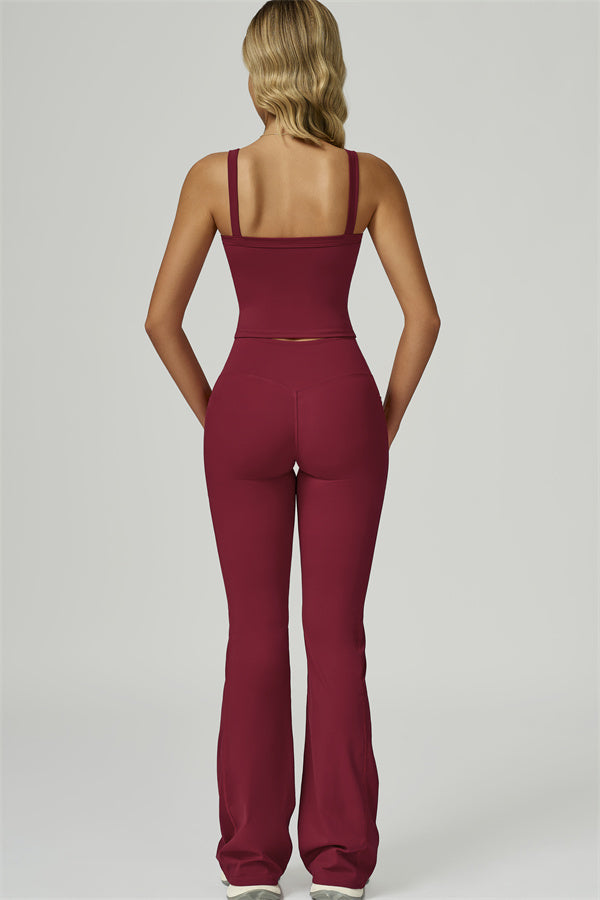The Flourish Crop Tank Flared Leggings 2-Piece Set