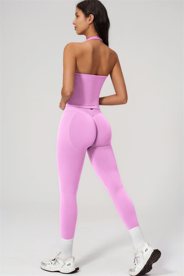 The Empower Halter Crop Top Leggings 2-Piece Set