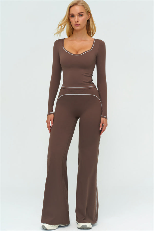 The Amara Long Sleeve T-shirt Flared Leggings 2-Piece Set