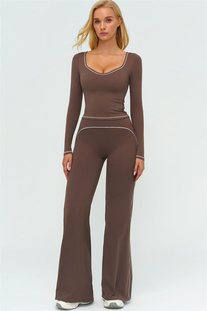 The Amara Long Sleeve T-shirt Flared Leggings 2-Piece Set