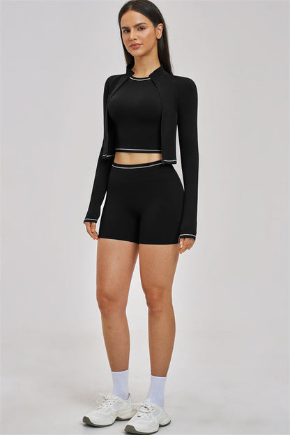 The Unbound Jacket Crop Top Shorts 3-Piece Set