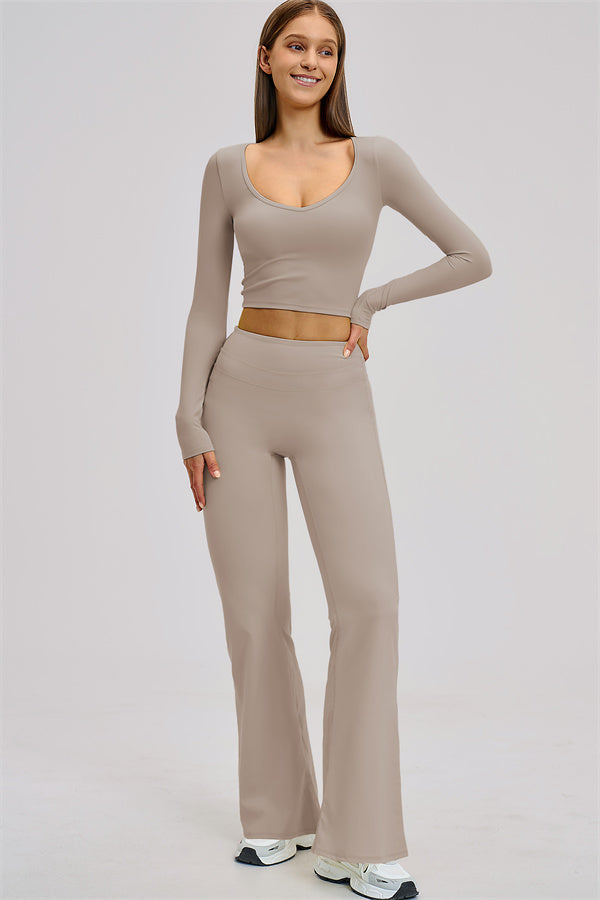 The Stride Long Sleeve T-shirt Flared Leggings 2-Piece Set