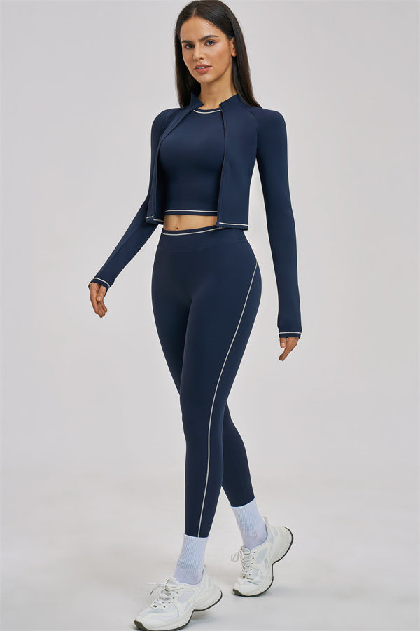 The Unbound Jacket Crop Top Leggings 3-Piece Set