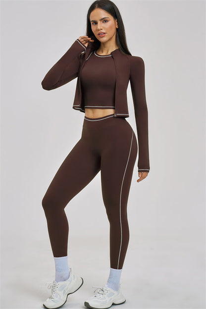 The Unbound Jacket Crop Top Leggings 3-Piece Set