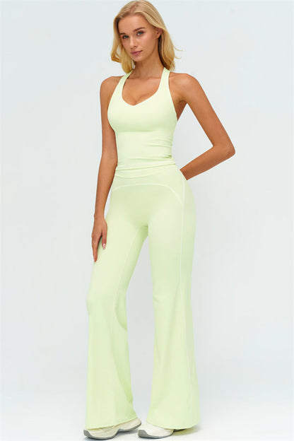 The Amara Crop Top Flared Leggings 2-Piece Set