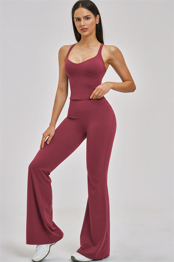 The Zenith Crop Top Flared Leggings 2-Piece Set