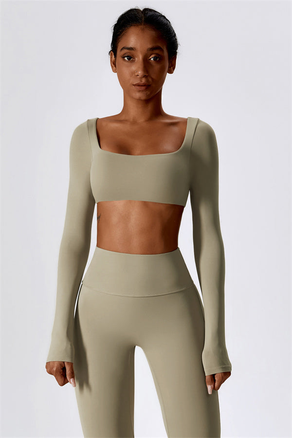 The Lily Belle Crop Top Flared Leggings 2-Piece Set