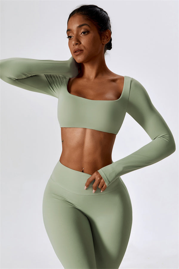 The Lily Belle Crop Top Flared Leggings 2-Piece Set
