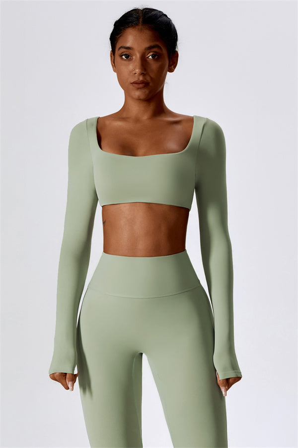 The Lily Belle Crop Top Flared Leggings 2-Piece Set