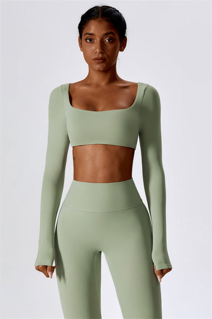The Lily Belle Crop Top Flared Leggings 2-Piece Set