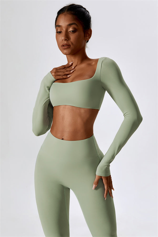 The Lily Belle Crop Top Flared Leggings 2-Piece Set