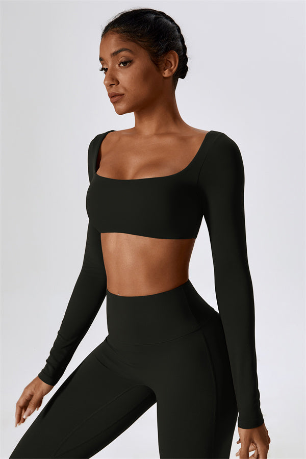 The Lily Belle Crop Top Flared Leggings 2-Piece Set