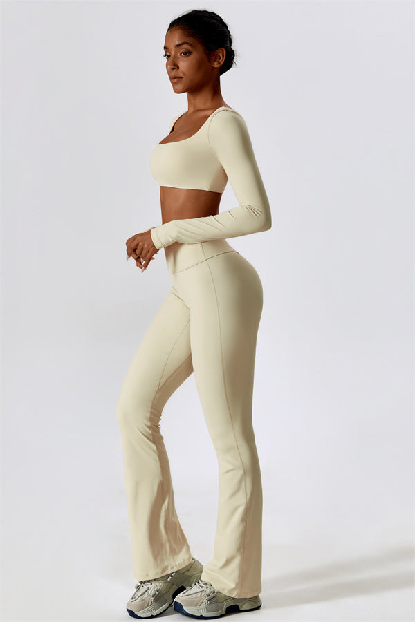 The Lily Belle Crop Top Flared Leggings 2-Piece Set