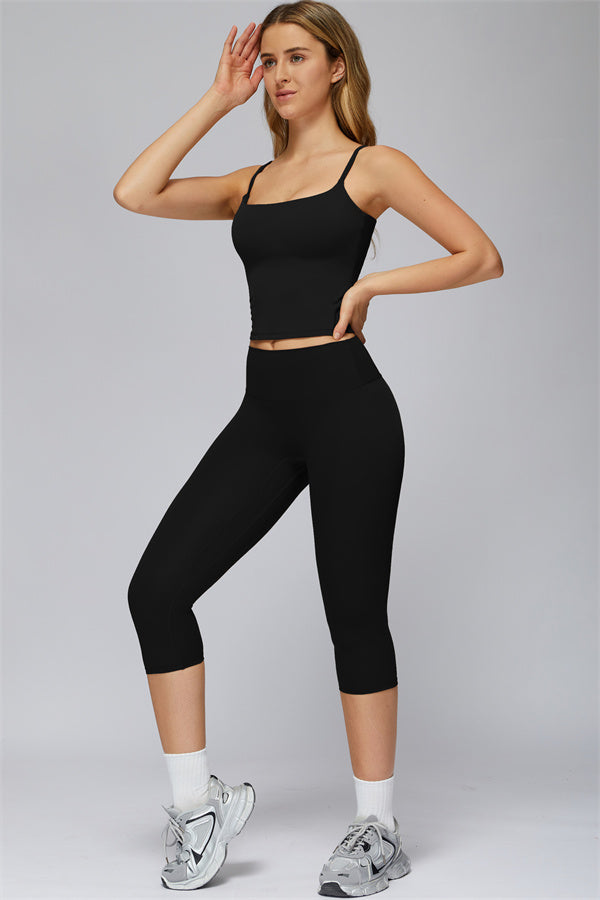 The FlexCore Crop Tank Capri Leggings 2-Piece Set