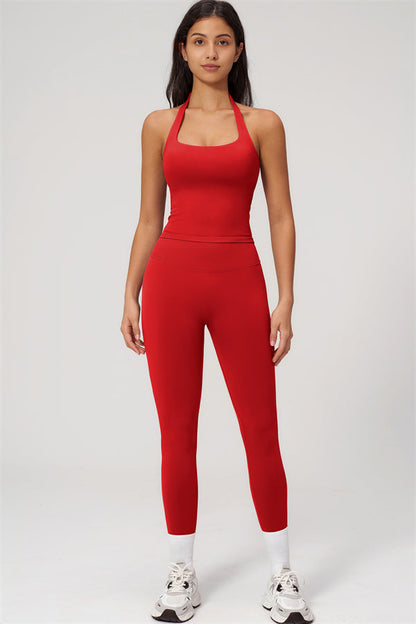 The Empower Halter Crop Top Leggings 2-Piece Set