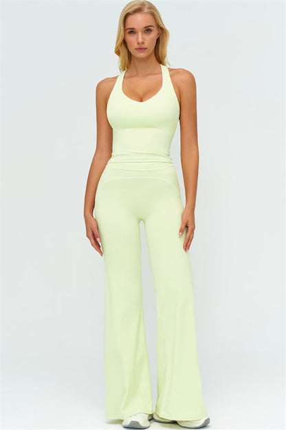The Amara Crop Top Flared Leggings 2-Piece Set